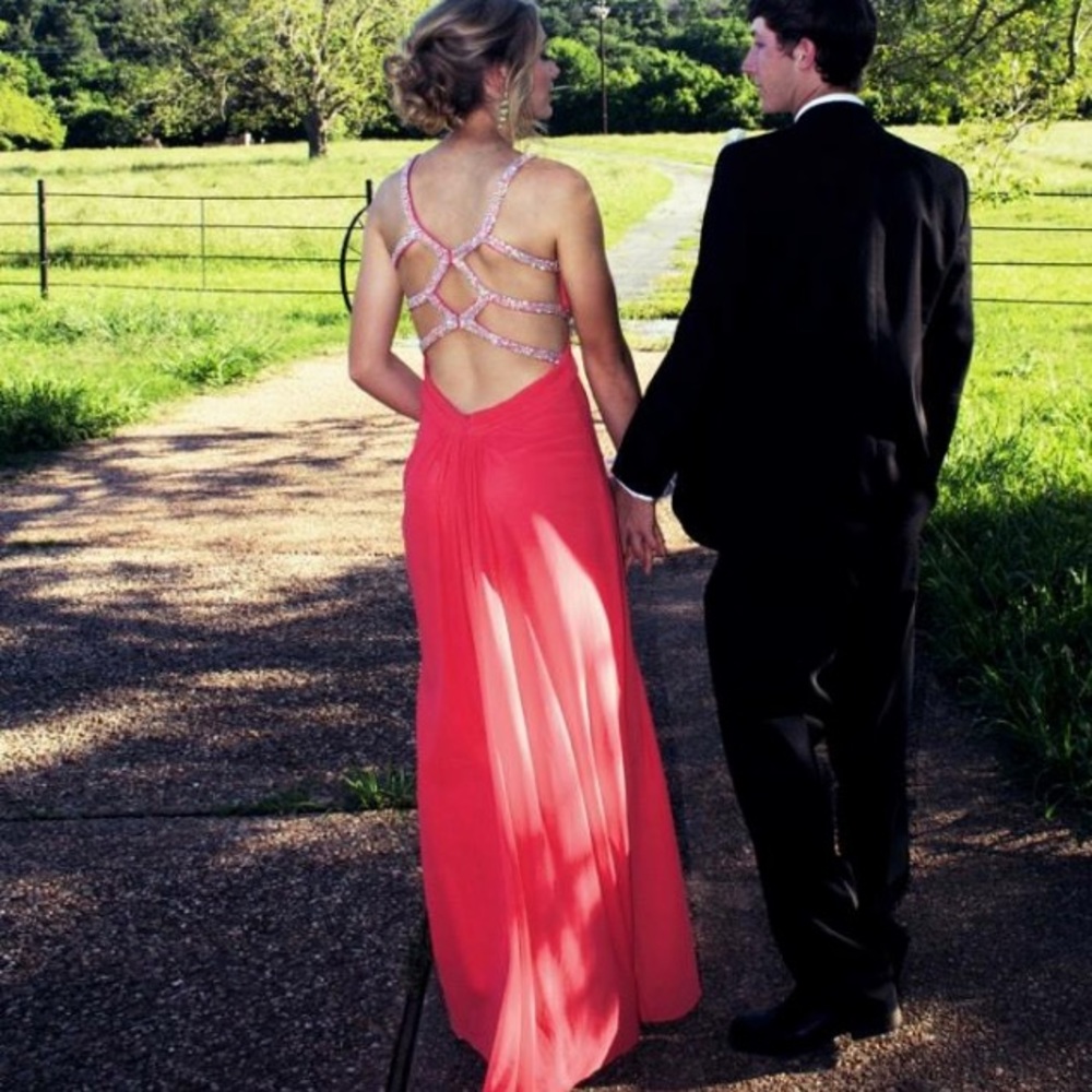 Beautiful coral prom dress